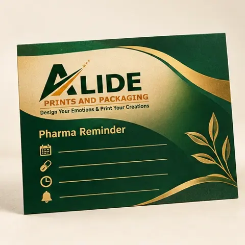 Illustrative Alide-branded Pharma Reminder Cards design 1