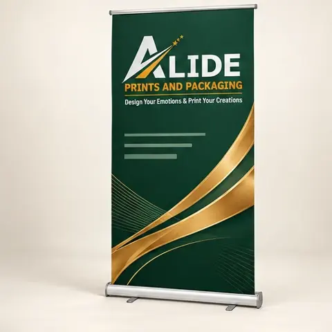 Illustrative Alide-branded Roll Up Standees design 1