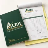 Illustrative Alide-branded duplicate bill book with perforated sheets