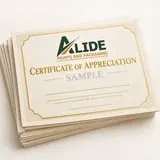 Alide Prints & Packaging corporate appreciation certificate samples illustrative mockup