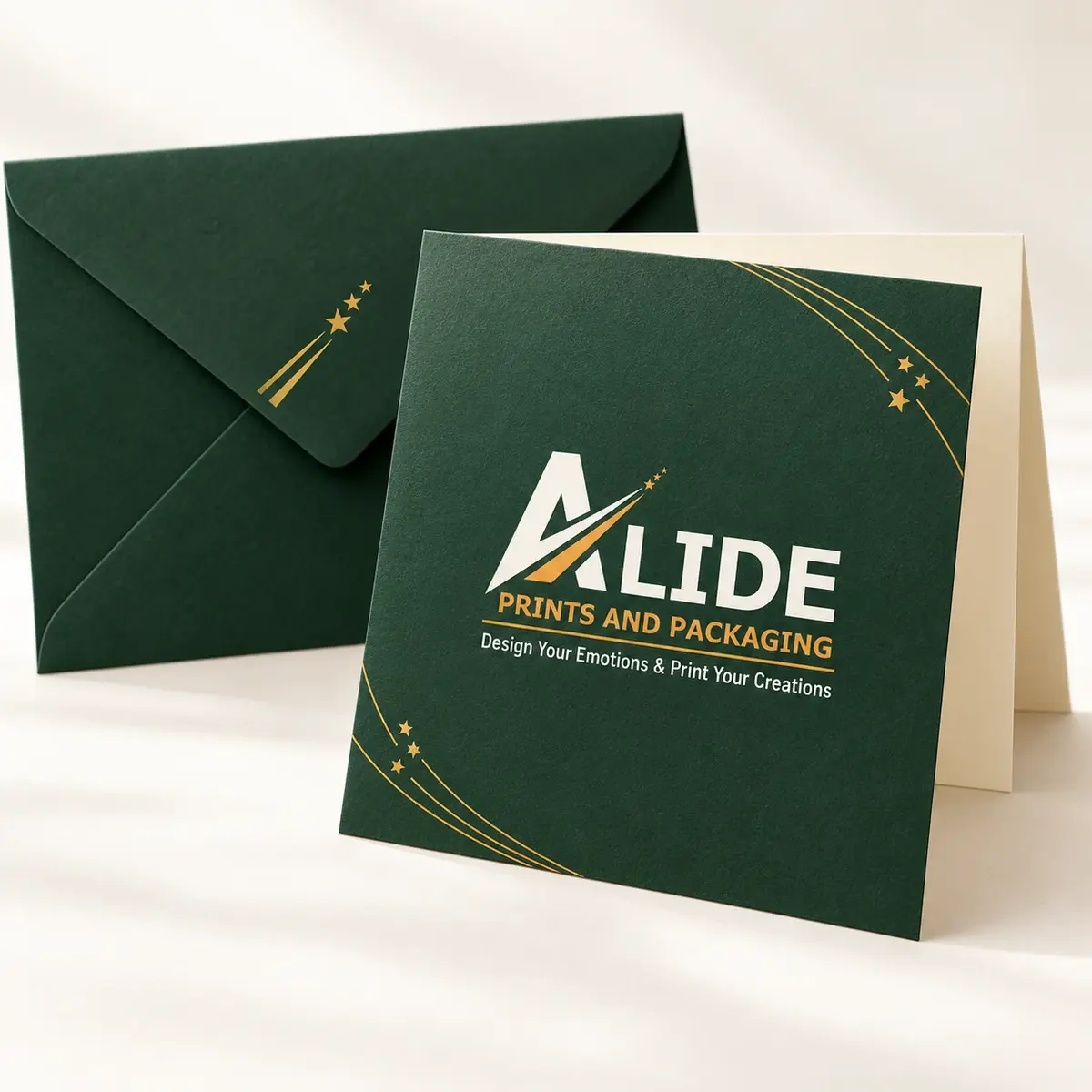 Illustrative Alide-branded corporate festive folded greeting card