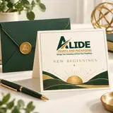 Illustrative Alide-branded new-year corporate greeting stationery
