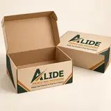 Alide Prints & Packaging flip-top footwear mailer illustrative mockup