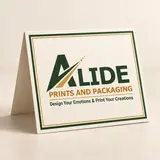Alide Prints & Packaging reception table tent card illustrative mockup