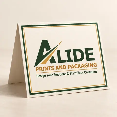 Alide Prints & Packaging reception table tent card illustrative mockup