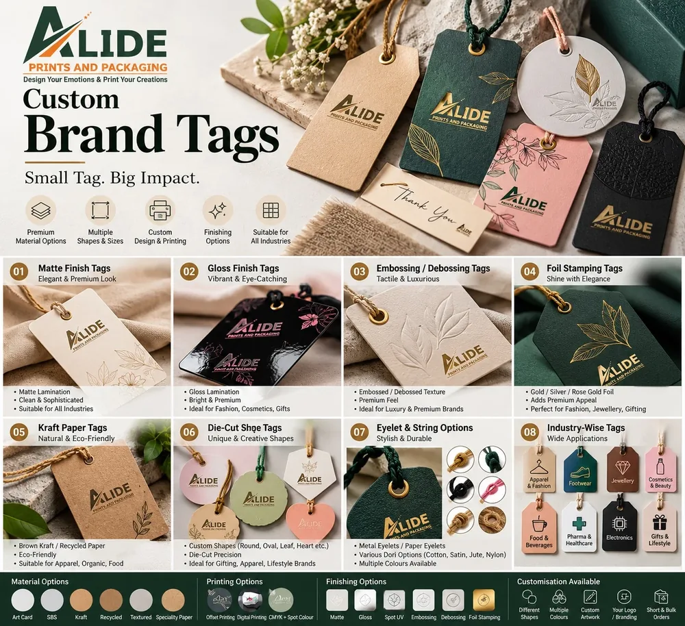Custom Brand Tags printing mockup - brand tag designs