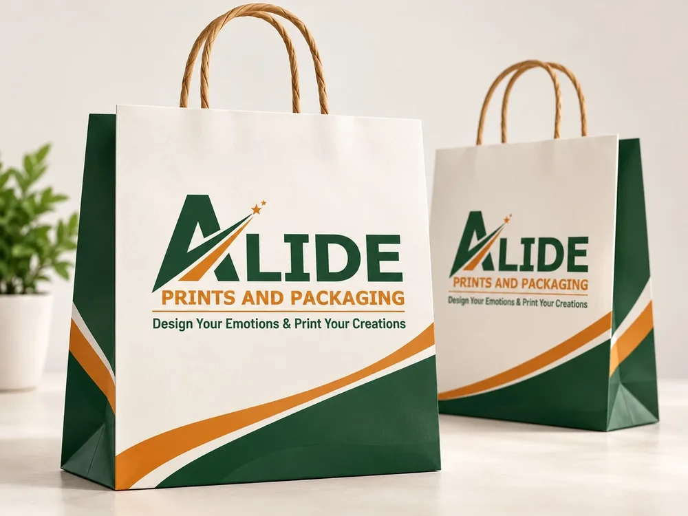 Custom Paper Bags printing mockup - printed carry bags