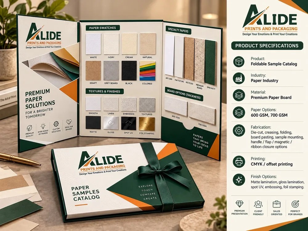 Foldable Sample Catalogues printing mockup - paper sample folder