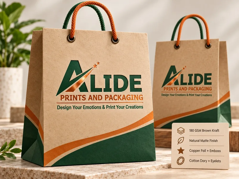 Kraft Paper Bags printing mockup - kraft paper bag