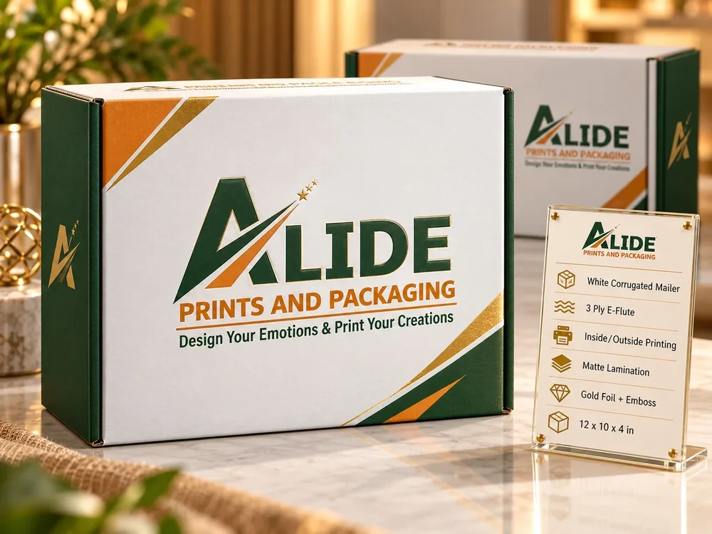 Mailer Boxes printing mockup - white mailer box