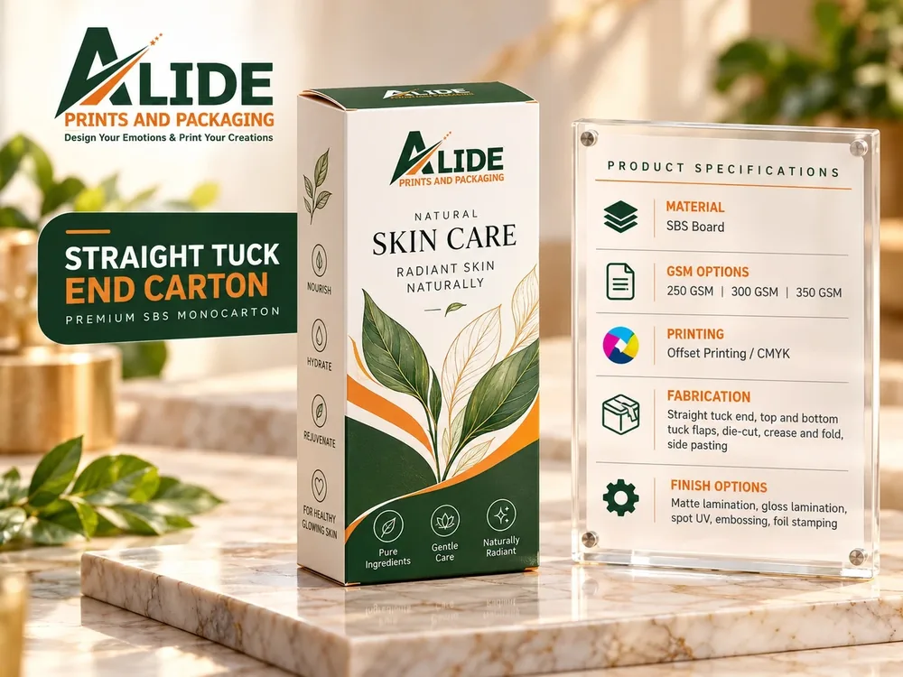 Mono Cartons printing mockup - straight tuck carton