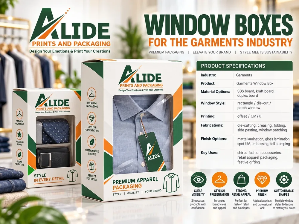 Window Boxes printing mockup - garment packaging